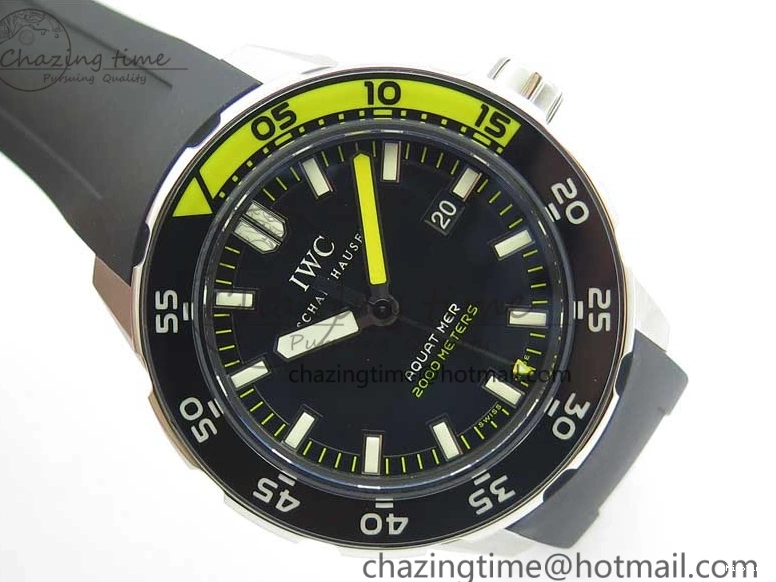 MIROTIME 0813 GoAnywhere Aquatimer SS IW356802 ZZF 1:1 Best Edition Black Dial on Black Rubber Strap MIYOTA 7128